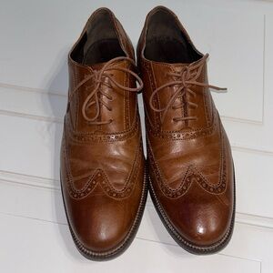 Cole Haan Men’s 10.5 Willis Wing II Oxford Brown Leather Dress Shoes